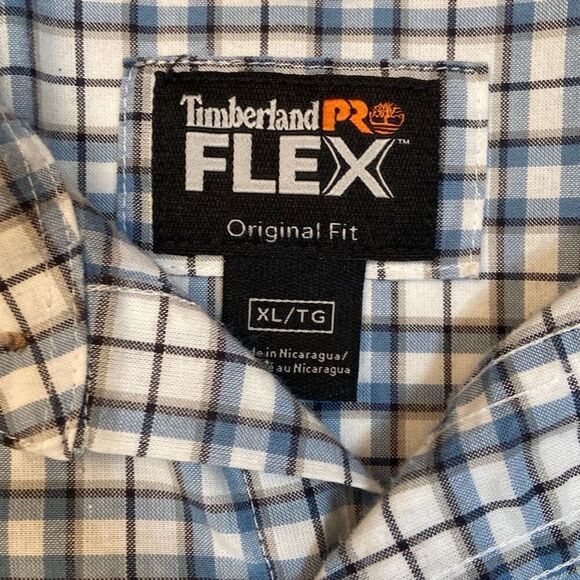 Timberland Pro Flex Original Fit Blue Gray Short Sleeve Vented Shirt Men Size XL - Picture 2 of 11